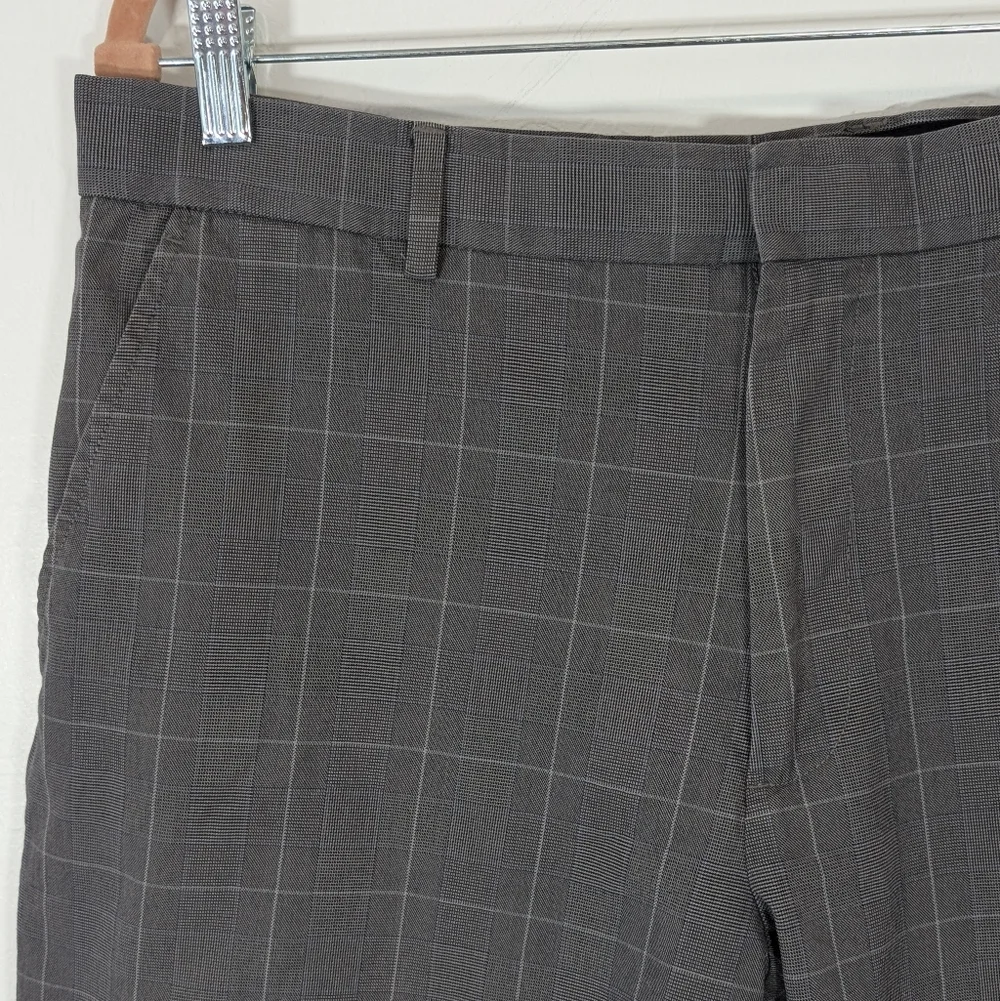 Banana Republic Men's Gray Checkered Pants Modern Fit Size 35/30 Cotton